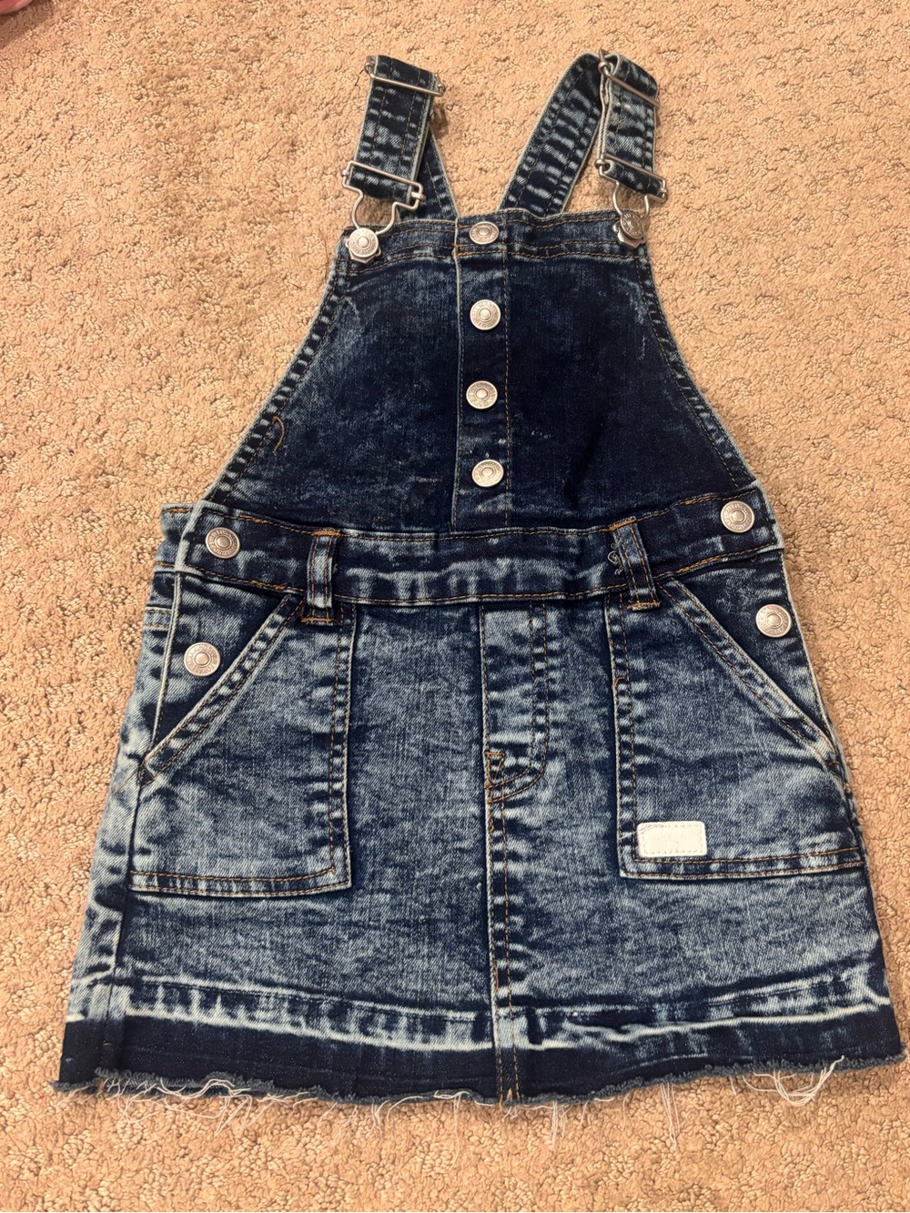 Kids Dark Blue Denim Overall Dress 7 for all Mankind - 2T Like New!